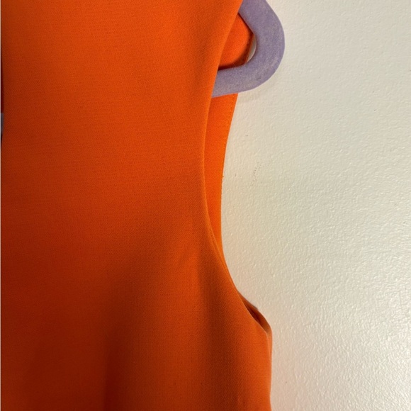 Fendi Orange A-Line Midi, Scoop Neck & Sleeveless, Cocktail Dress - Picture 8 of 9